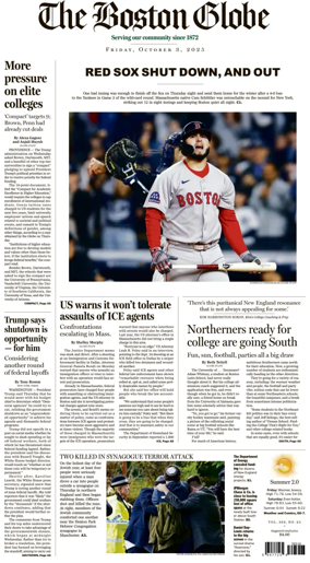 Cover of The Boston Globe