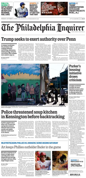 Cover of The Philadelphia Inquirer (South Jersey edition)