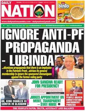 Cover of Daily Nation Newspaper