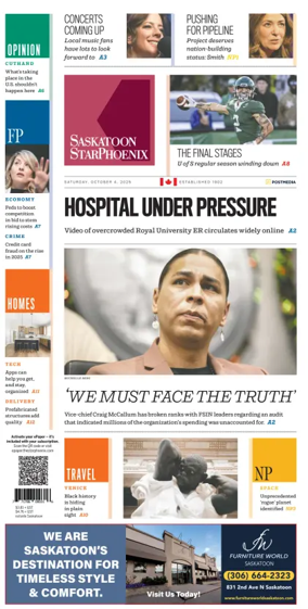 Cover of Saskatoon StarPhoenix