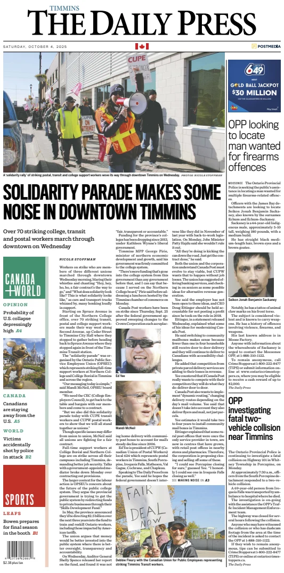 Cover of The Daily Press (Timmins)