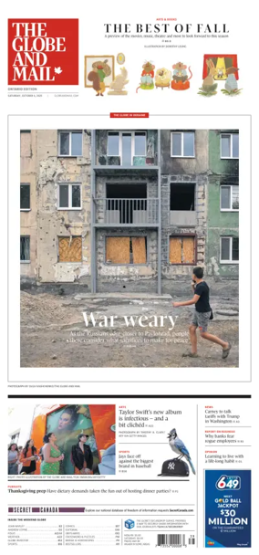 Cover of The Globe and Mail Metro (Ontario Edition)