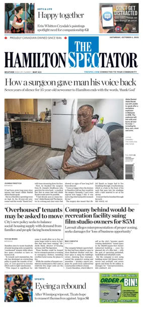 Cover of The Hamilton Spectator