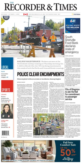 Cover of The Recorder & Times (Brockville)