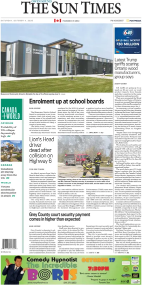 Cover of The Sun Times (Owen Sound)