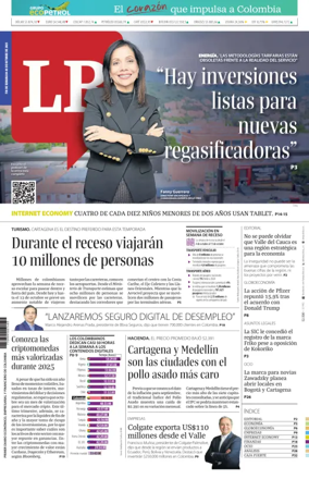 Cover of La Republica (Colombia)