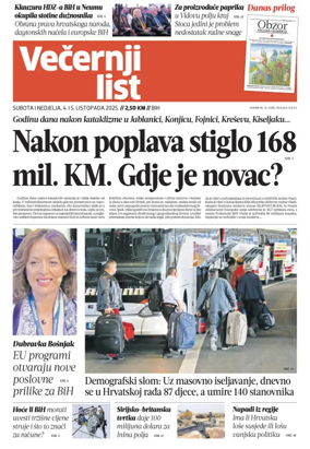 Cover of Večernji list BiH