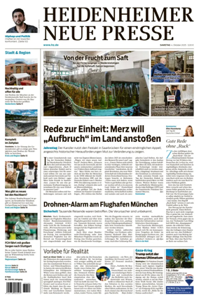 Cover of Heidenheimer Neue Presse