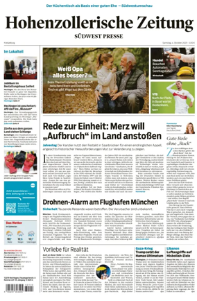 Cover of Hohenzollerische Zeitung