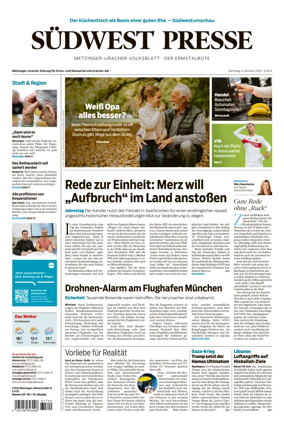 Cover of Südwest Presse (Metzinger Uracher Volksblatt / Der Ermstalbote)