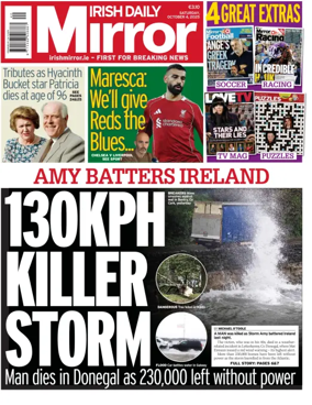 Cover of Irish Daily Mirror