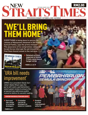Cover of New Straits Times