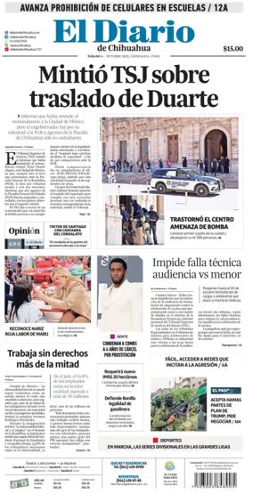 Cover of El Diario de Chihuahua