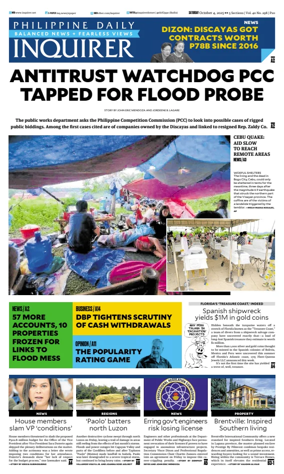Cover of Philippine Daily Inquirer