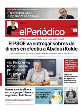 Cover of El Periódico de Catalunya (Català)