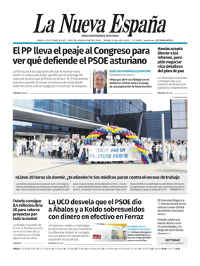 Cover of La Nueva España (Oviedo)