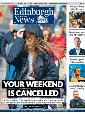 Cover of Edinburgh Evening News