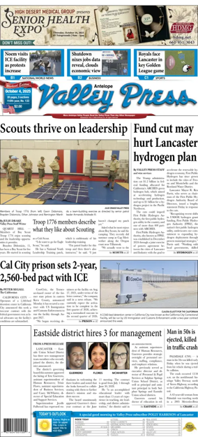 Cover of Antelope Valley Press