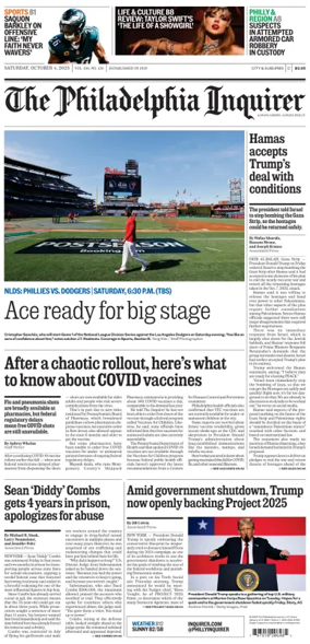 Cover of The Philadelphia Inquirer (South Jersey edition)