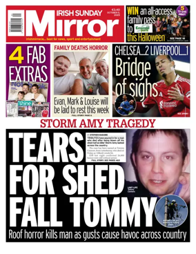 Cover of Irish Sunday Mirror