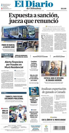 Cover of El Diario de Chihuahua