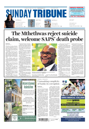 Cover of Sunday Tribune