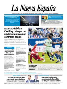 Cover of La Nueva España (Oviedo)