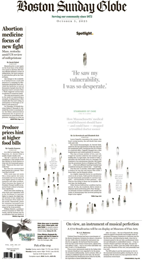 Cover of Boston Sunday Globe