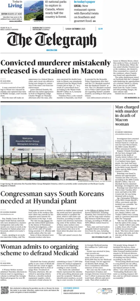 Cover of The Telegraph (Macon) (Sunday)