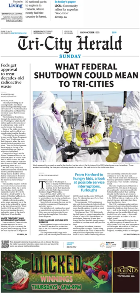 Cover of Tri-City Herald (Sunday)