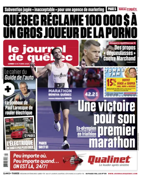 Cover of Le Journal de Quebec