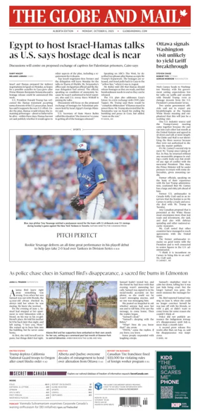 Cover of The Globe and Mail (Alberta Edition)