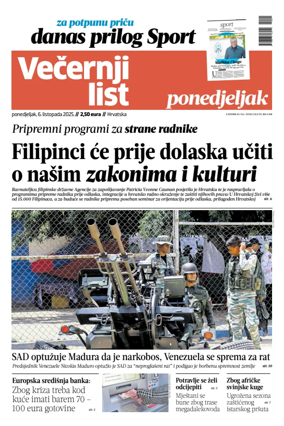 Cover of Vecernji list - Hrvatska