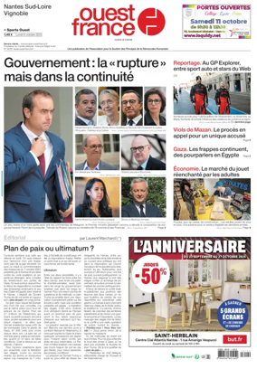 Cover of Ouest France (Nantes / Sud-Loire / Vignoble)