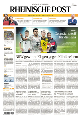 Cover of Rheinische Post - Mönchengladbach and Korschenbroich