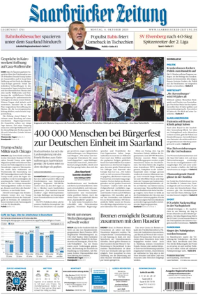 Cover of Saarbruecker Zeitung