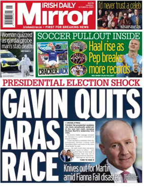 Cover of Irish Daily Mirror