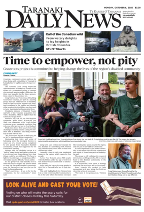 Cover of Taranaki Daily News