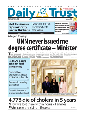 Cover of Daily Trust