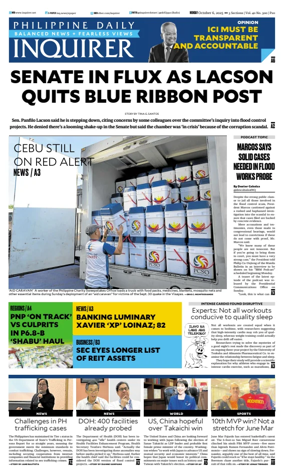 Cover of Philippine Daily Inquirer