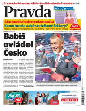 Cover of Pravda of Slovakia
