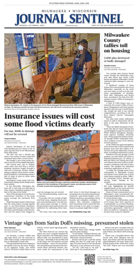 Cover of Milwaukee Journal Sentinel