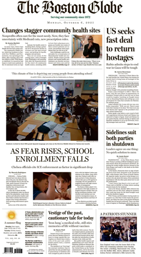 Cover of The Boston Globe