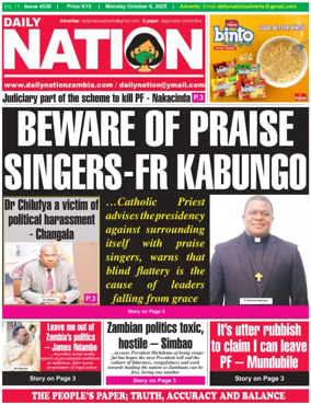 Cover of Daily Nation Newspaper