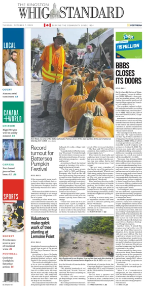 Cover of Kingston Whig-Standard