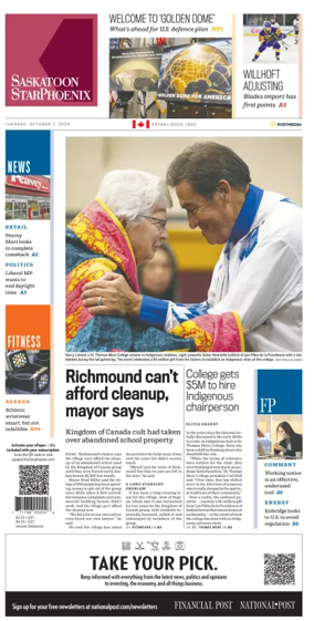 Cover of Saskatoon StarPhoenix