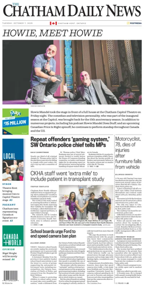 Cover of The Chatham Daily News