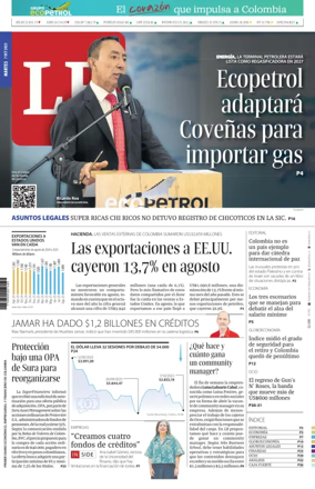 Cover of La Republica (Colombia)