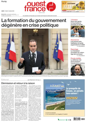 Cover of Ouest France (Auray)