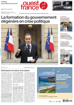 Cover of Ouest France (Challans / Saint-Gilles-Croix-de-Vie)